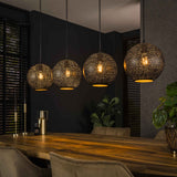Hanglampen - Hanglamp Zeno 4 - lichts Ø25 metaal zwart - Dimehouse