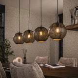 Hanglampen - Hanglamp Zeno 4 - lichts Ø25 metaal zwart - Dimehouse