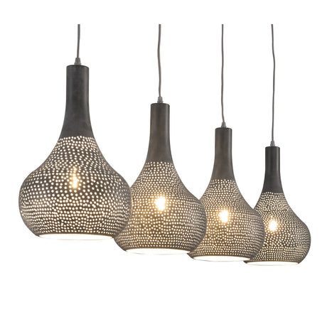 Lampada a sospensione Aya 4 Grey DH Interno Grigio LxLxH 123x45x28 Grigio Bianco foto diagonale vista frontale