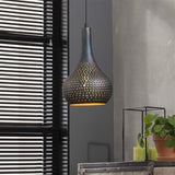Lampada a sospensione Aya 1 Nero-Marrone DH Interno Marrone LxLxH 46x28x27 Marrone nero Foto ambientale vista frontale diagonale