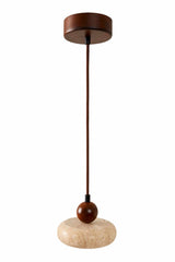 Round - Walnut Beige Walnut Travertine Cap