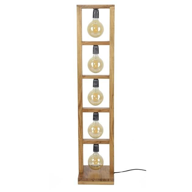 Lampada da terra Ethan DH Interior Acacia LxPxH 136x30x30 Legno di acacia Bianco foto vista frontale