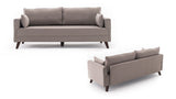 Banken - Slaapbank champagne beige stof 3 - zits - Bella - Dimehouse
