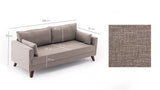Banken - Slaapbank champagne beige stof 3 - zits - Bella - Dimehouse