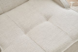 Fauteuils - Fauteuil beige chenille stof landelijk klassiek Ella - Dimehouse