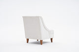 Fauteuils - Fauteuil beige chenille stof landelijk klassiek Ella - Dimehouse
