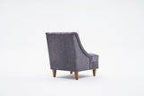 Poltrona in tessuto ciniglia grigio rurale classico Ella