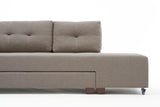 Divano letto tessuto tortora - XL 280x206 cm - con ruote - Sinistra - Manama