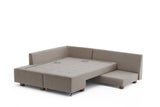 Divano letto tessuto tortora - XL 280x206 cm - con ruote - Sinistra - Manama