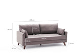 Banken - Slaapbank taupe stof 3 - zits - Bella - Dimehouse