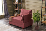 Poltrona Moderna Tessuto Fly Bordeaux - Destra - Con Tavolino in Legno