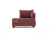 Poltrona Moderna Tessuto Fly Bordeaux - Destra - Con Tavolino in Legno