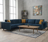 Banken - Hoekbank Kale Velvet marine blauw - vijf persoons - Dimehouse