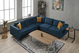 Banken - Hoekbank Kale Velvet marine blauw - vijf persoons - Dimehouse