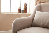 Fauteuils - Scandinavische fauteuil Beige gemêleerde linnen stof met kussen Venus - Dimehouse