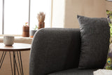 Fauteuils - Scandinavische fauteuil Antraciet gemêleerde linnen stof met kussen Venus - Dimehouse