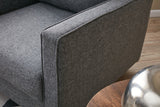 Poltroncina moderna rurale in tessuto grigio Eva