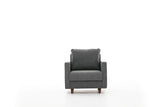 Poltroncina moderna rurale in tessuto grigio Eva