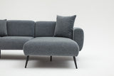 Divano angolare in tessuto antracite - Gambe alte e sottili - Interno solido - 252 x 155 cm - Laterale