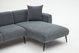Divano angolare in tessuto antracite - Gambe alte e sottili - Interno solido - 252 x 155 cm - Laterale