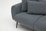Divano angolare in tessuto antracite - Gambe alte e sottili - Interno solido - 252 x 155 cm - Laterale