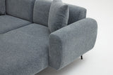 Divano angolare in tessuto antracite - Gambe alte e sottili - Interno solido - 252 x 155 cm - Laterale