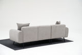 Divano angolare in tessuto grigio - Gambe alte e sottili - Interno solido - 252 x 155 cm - Laterale