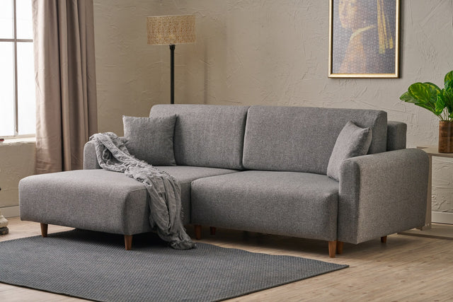 Banken - Hoekbank met slaapfunctie Links Mane Grijs - Dimehouse