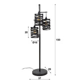 Lampada da terra Spin DH Interior Grigio LxLxH 120x39x39 Grigio ardesia Bianco Indicazione dimensione foto
