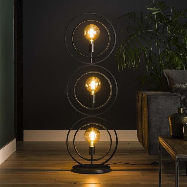 Lampada da terra Otan DH Interior Carbone LxPxH 128x45x36 Metallo Atmosfera foto vista frontale