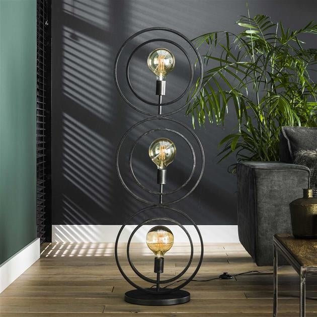 Lampada da terra Otan DH Interior Carbone LxPxH 128x45x36 Metallo Atmosfera foto vista frontale