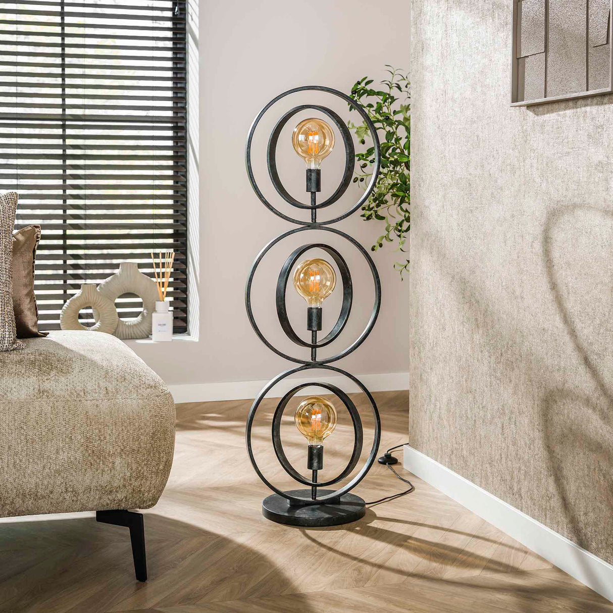 Vloerlampen - Industriële vloerlamp Otan metaal 3 - lichts - Dimehouse