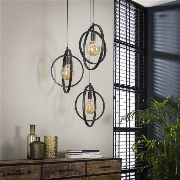 Lampada a sospensione Otan DH Interior Carbone LxPxA 48x46x45 Metallo Foto atmosferica vista frontale diagonale