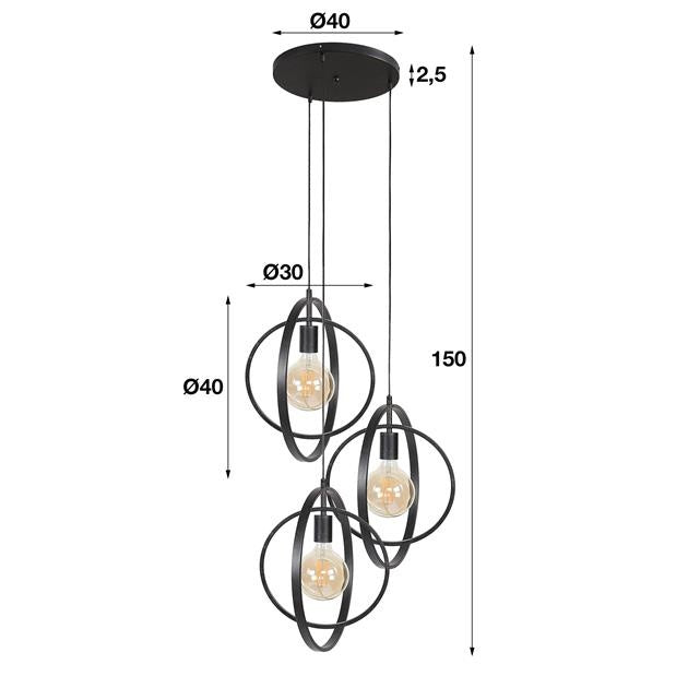 Lampada a sospensione Otan DH Interior Carbone LxLxH 48x46x45 Metallo Bianco Indicazione dimensione foto