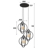 Lampada a sospensione Otan DH Interior Carbone LxLxH 48x46x45 Metallo Bianco Indicazione dimensione foto