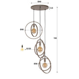 Lampadario Moderno Beige Otan a Sospensione a 3 Luci