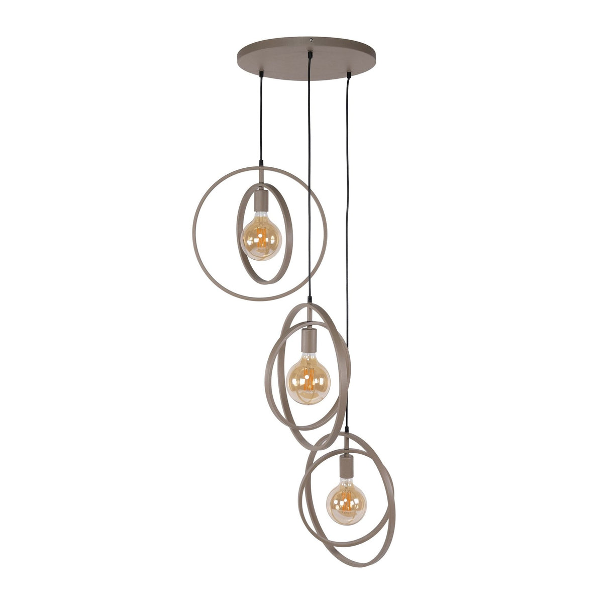 Lampadario Moderno Beige Otan a Sospensione a 3 Luci