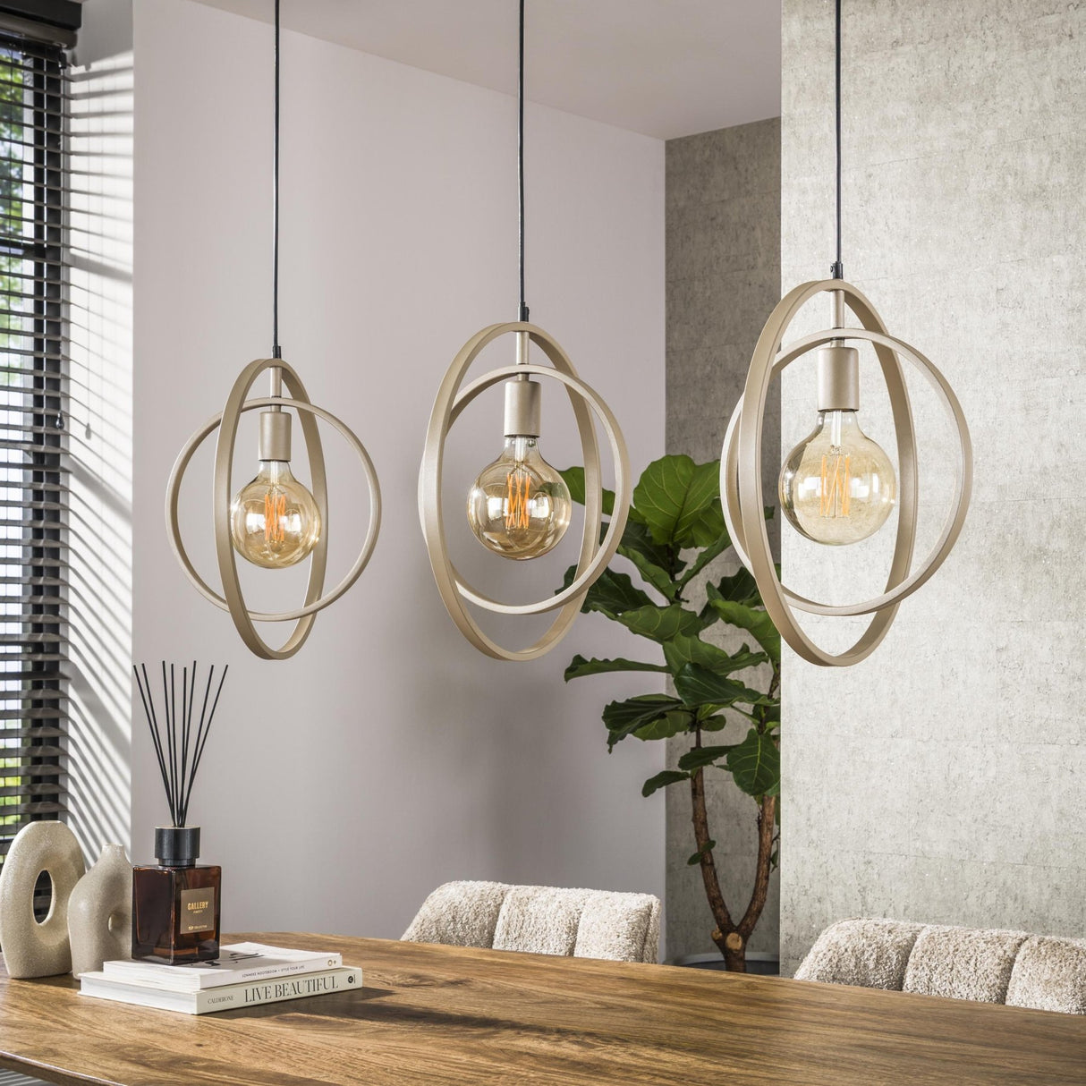 Hanglampen - Moderne Hanglamp Beige Otan 3 - lichts - Dimehouse