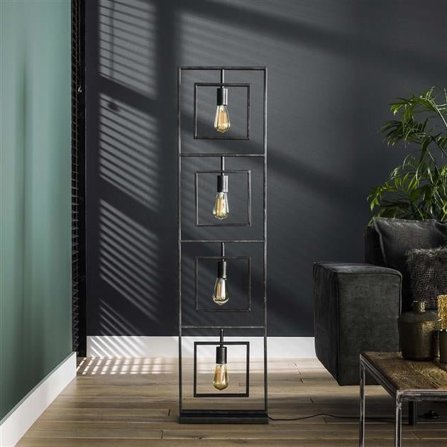 Lampada da terra Carter DH Interior Charcoal LxPxH 145x41x24 Metal Atmosphere foto vista frontale
