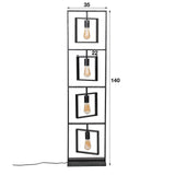 Lampada da terra Carter DH Interior Carbone LxPxH 145x41x24 Metallo Bianco Indicazione dimensione foto