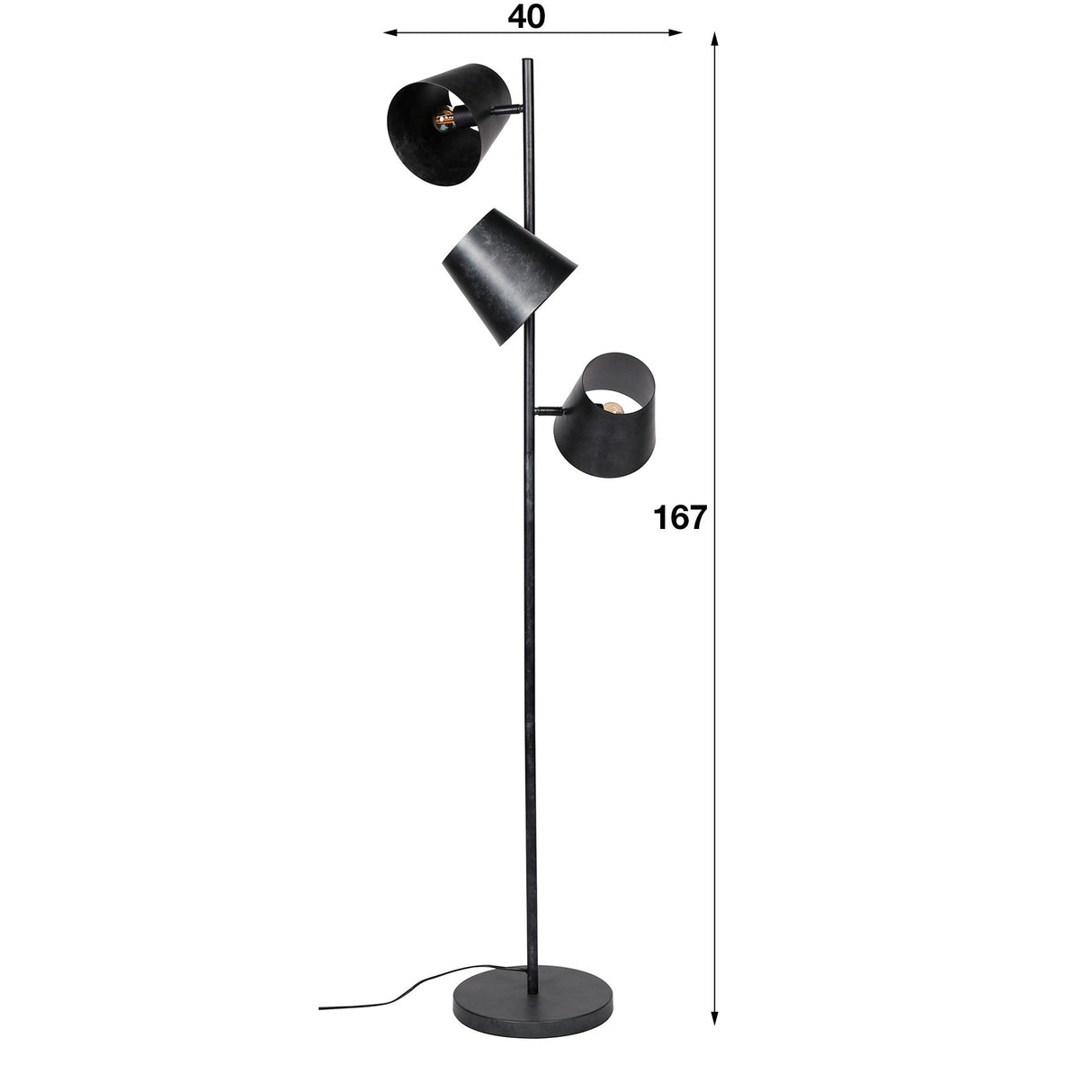 Lampada da terra Carta DH Interior Carbone LxPxH 76x51x31 Metallo Bianco Indicazione dimensione foto