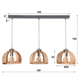 Hanging lamp Madri DH Interior Mango LxWxH 102x38x35 Legno di mango Indicazione della dimensione della foto in bianco