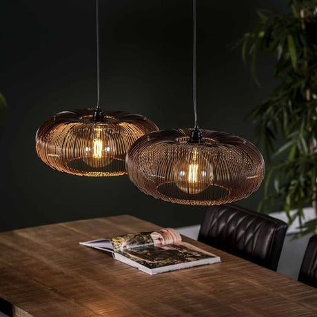 Lampada a sospensione Jill DH Interior Nero LxLxH 88x49x29 Nichel Foto atmosferica vista frontale diagonale