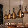 Hanglampen - Industriële Hanglamp 4 - lichts Smokey Glas Karen - Dimehouse