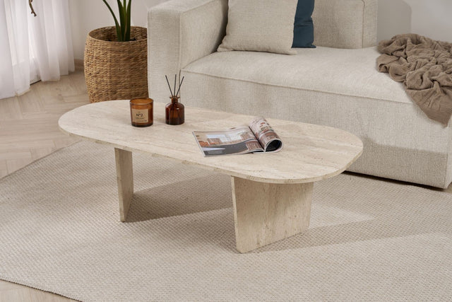 Ovalis - Travertino truciolare rivestito melaminico al 100%.