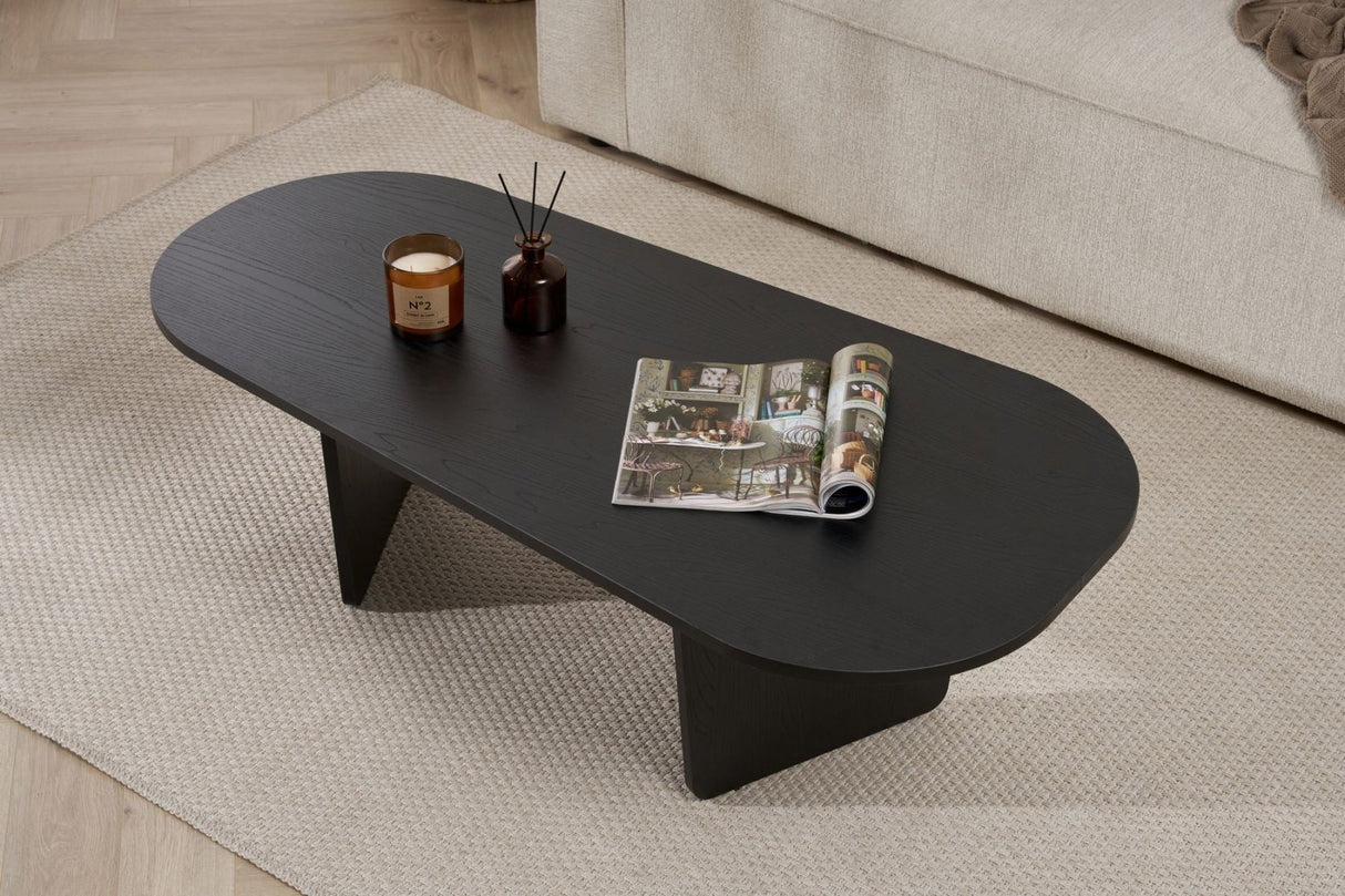 Ovalis - Wood Black Pannello truciolare rivestito melaminico al 100%.