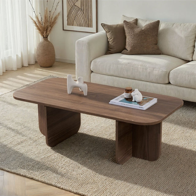 Tavolino Akira effetto noce 120 x 60 cm Legno rivestito melaminico