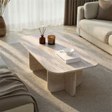Tavolino Akira travertino 120 cm Legno composito rivestito melaminico