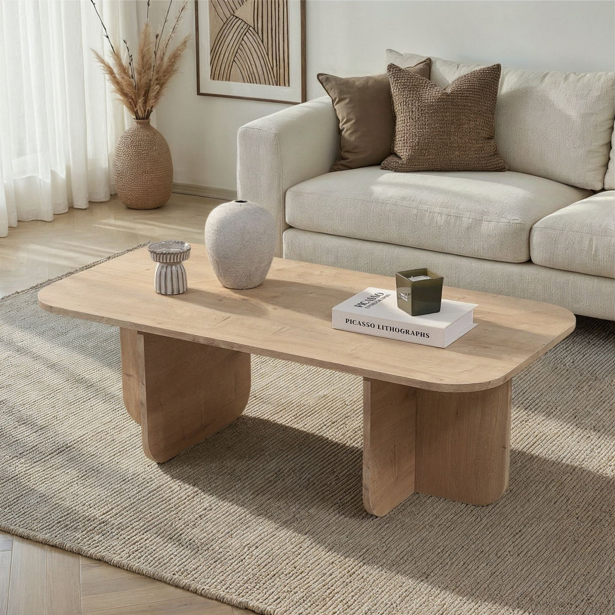 Tavolino Akira effetto rovere zaffiro 120 cm Legno composito rivestito melaminico
