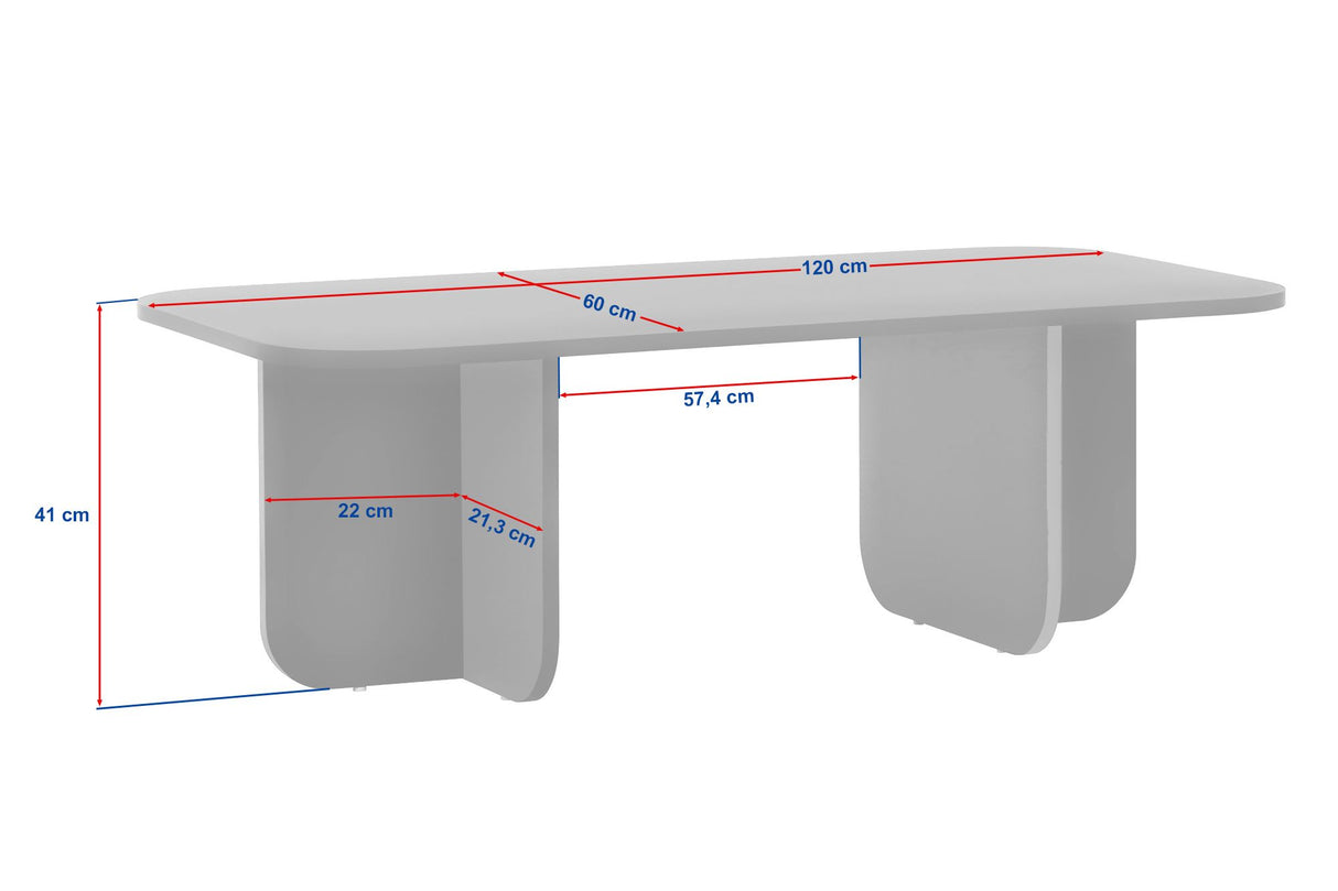 Tavolino Akira effetto rovere zaffiro 120 cm Legno composito rivestito melaminico